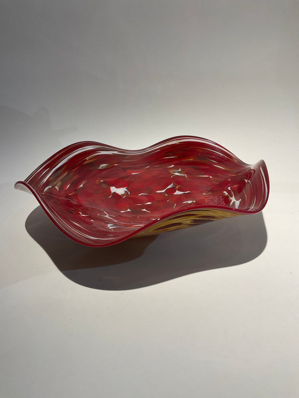 Red and Amber flutter bowl