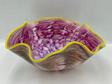 Pink and Yellow Large Flutter Bowl