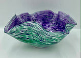 Green and Purple Large Flutter Bowl